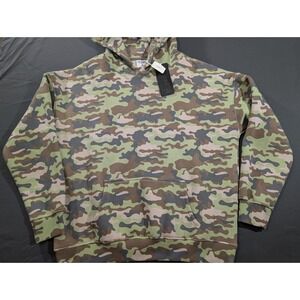 Jaqwin Mens Camouflage Fleece Pullover Heavyweight Hoodie Camo Size Large NWT